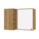 Ver imagem 1 de Armário Aéreo de Canto Reto Celeste Kappesberg 100% Mdf 1 Porta 4 Nichos Nogueira/branco 98cm