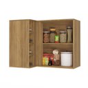 Ver imagem 4 de Armário Aéreo de Canto Reto Celeste Kappesberg 100% Mdf 1 Porta 4 Nichos Nogueira/branco 98cm