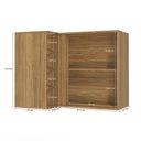 Ver imagem 5 de Armário Aéreo de Canto Reto Celeste Kappesberg 100% Mdf 1 Porta 4 Nichos Nogueira/branco 98cm