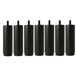 Mbox Pé de Cama Box 7 Unidades Pretas de 12 Cm Madeira