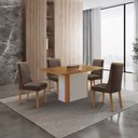 Ver imagem 4 de Mesa de Jantar Isadora 120cm Tampo MDF Laminado Canto Copo com 4 Cadeiras Carolina