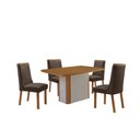 Ver imagem 1 de Mesa de Jantar Isadora 120cm Tampo MDF Laminado Canto Copo com 4 Cadeiras Carolina