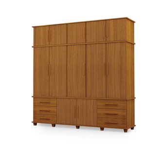 Guarda Roupas Londres 100% Mdf C/ 12 Portas 6 Gavetas Pés Madeira - Luapa - Carvalho New