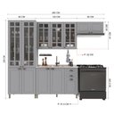 Ver imagem 4 de Armário de Cozinha Modulada Compacta Fidelitá Nara 100% MDF 4 Peças 280cm 12 Portas 2 Gavetas sem