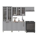 Ver imagem 2 de Armário de Cozinha Modulada Compacta Fidelitá Nara 100% MDF 4 Peças 280cm 12 Portas 2 Gavetas sem