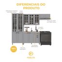 Ver imagem 5 de Armário de Cozinha Modulada Compacta Fidelitá Nara 100% MDF 4 Peças 280cm 12 Portas 2 Gavetas sem