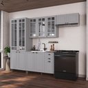 Ver imagem 1 de Armário de Cozinha Modulada Compacta Fidelitá Nara 100% MDF 4 Peças 280cm 12 Portas 2 Gavetas sem