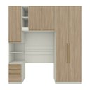 Ver imagem 3 de Guarda-roupa Modulado 224cm Solteiro Cabideiro Seletto Henn - Areia/jequitibá