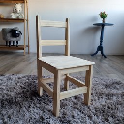 Kit Mesa + 4 Cadeiras Infantil Madeira Maciça Pinus Escolar Resistente Brincar Desenhar Educativa - 6