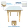 Kit Mesa + 4 Cadeiras Infantil Madeira Maciça Pinus Escolar Resistente Brincar Desenhar Educativa - 5