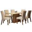 Ver imagem 3 de Conjunto Sala de Jantar Madesa Daniela Mesa Tampo de Madeira com 6 Cadeiras - Rustic/crema/imperial