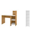 Ver imagem 2 de Conjunto Sala de Estar Escrivaninha e Estante 5 Prateleiras Espaçosas Multy Branco