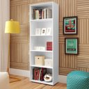 Ver imagem 5 de Conjunto Sala de Estar Escrivaninha e Estante 5 Prateleiras Espaçosas Multy Branco