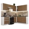 Armário de Cozinha Completa de Canto 100% MDF 409cm Branco/Rustic Acordes Madesa 01 - 3