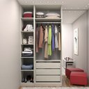Ver imagem 1 de Guarda Roupa Closet Modulado sem Porta 2 Peças, 3 Gavetas, 1 Cabideiro Prime Luciane Móveis