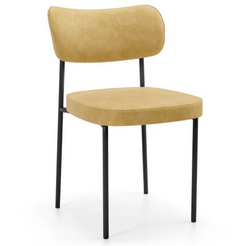 Cadeira Decorativa Estofada para Sala de Jantar Melina L02 Couríssimo Casco Fendi - Lyam Decor