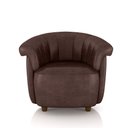Ver imagem 2 de Poltrona Decorativa Latvia 86cm Pés de Madeira Pu Marrom Manchado G45 - Gran Belo