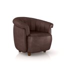 Ver imagem 4 de Poltrona Decorativa Latvia 86cm Pés de Madeira Pu Marrom Manchado G45 - Gran Belo