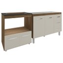 Ver imagem 5 de Balcão Armário Cozinha Gabinete de Pia 120 Cm Bruna e Balcão para Fogão Cooktop 4 Bocas e Forno Evel