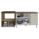 Ver imagem 4 de Balcão Armário Cozinha Gabinete de Pia 120 Cm Bruna e Balcão para Fogão Cooktop 4 Bocas e Forno Evel