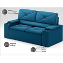 Ver imagem 2 de Sofá com Porta Copos Retrátil e Reclinável Pop 1,54m Velosuede Royal - Netsofas