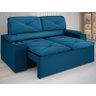 Sofá com Porta Copos Retrátil e Reclinável Pop 1,54m Velosuede Royal - Netsofas - 1