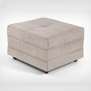 Puff Dobrável Slim - Vira Cama - Suede Nude