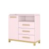 Dormitório Infantil Alegria com Guarda Roupa, Cômoda e Berço Rosa Chá - Móveis Henn - 4