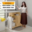 Ver imagem 6 de Tábua de Passar Havaí com 1 Porta 2 Nichos e Suporte para Ferro e Cabideiro RV Móveis Marrom/Cinamomo/Branco