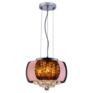 Pendente/Plafon em Vidro e Cristal Attractive Cobre 28cm G9 - Lustre Design Moderno Sala/Quarto
