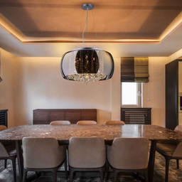 Pendente/Plafon em Vidro e Cristal Attractive Cromado 50cm G9 - Lustre Design Moderno Sala/Quarto - 2