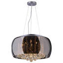 Ver imagem 1 de Pendente/Plafon em Vidro e Cristal Attractive Cromado 50cm G9 - Lustre Design Moderno Sala/Quarto
