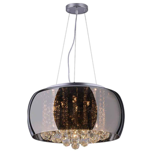 Pendente/Plafon em Vidro e Cristal Attractive Cromado 50cm G9 - Lustre Design Moderno Sala/Quarto