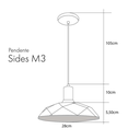 Ver imagem 3 de Lustre/pendente Sides M3 P/ Sala/quarto/balcão Praia Startec Cor Branco com Preto