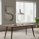Ver imagem 4 de Pendente Chapéu Vidro Ice Branco 30cm Luminária Design Moderno Prato E27