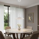 Ver imagem 2 de Pendente Chapéu Vidro Ice Branco 30cm Luminária Design Moderno Prato E27