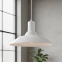 Ver imagem 1 de Pendente Chapéu Vidro Ice Branco 30cm Luminária Design Moderno Prato E27