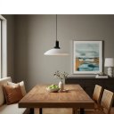 Ver imagem 4 de Pendente Chapéu Vidro Ice Preto 30cm Luminária Design Moderno Industrial E27