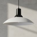 Ver imagem 1 de Pendente Chapéu Vidro Ice Preto 30cm Luminária Design Moderno Industrial E27