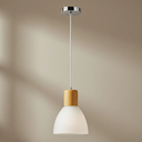 Ver imagem 5 de Pendente em Vidro Anello Wood Branco Detalhe Madeira 1 Lâmpada E27 Bivolt