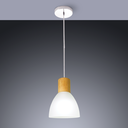 Ver imagem 6 de Pendente em Vidro Anello Wood Branco Detalhe Madeira 1 Lâmpada E27 Bivolt
