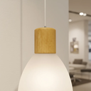 Ver imagem 3 de Pendente em Vidro Anello Wood Branco Detalhe Madeira 1 Lâmpada E27 Bivolt