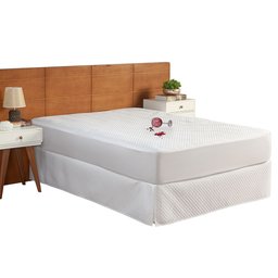 Protetor de Colchão Matelado Impermeável Queen 1 Peça 100% Poliéster - Branco - 1