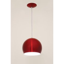 LUSTRE PENDENTE BARCELONA VERNIZ VERMELHO AUREMAR - 1