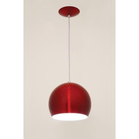 LUSTRE PENDENTE BARCELONA VERNIZ VERMELHO AUREMAR