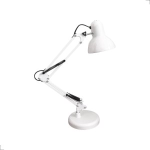 Luminária Mesa Pixar Base E27 Articulável com Base Branco Lm