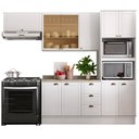 Ver imagem 6 de Cozinha Compacta 4 Peças Milla Pop 100% Mdf Armário Vidro Reflecta e Balcão de Pia Branco Carraro