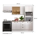 Ver imagem 7 de Cozinha Compacta 4 Peças Milla Pop 100% Mdf Armário Vidro Reflecta e Balcão de Pia Branco Carraro