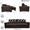 Ver imagem 2 de Sofá Retrátil e Reclinável 2,15m Molas Ensacadas Cama inBox Silver Style Thermo Gel Linho Marrom
