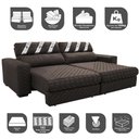 Ver imagem 3 de Sofá Retrátil e Reclinável 2,15m Molas Ensacadas Cama inBox Silver Style Thermo Gel Linho Marrom